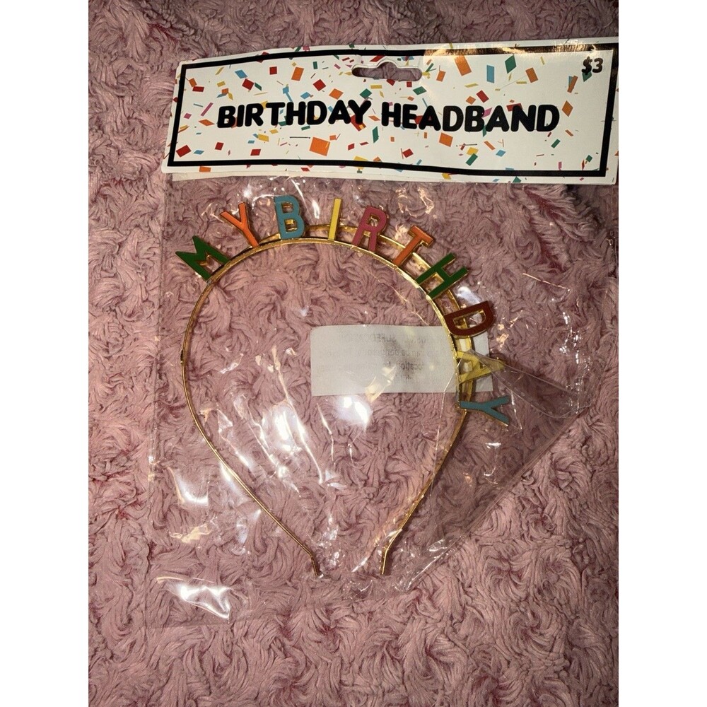 My Birthday Headband Happy Birthday Tiara Happy Gold Metal Band Celebrate Read